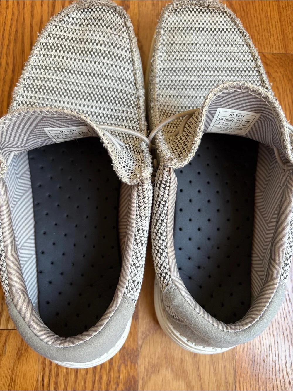 Bruno Marc Casual Knit Light Gray Men’s Slip-On Shoes. Size:8